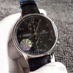 AJ Replica IWC Portugieser Chronograph Black Dial 40.9 MM Automatic Men's Watch IW371447